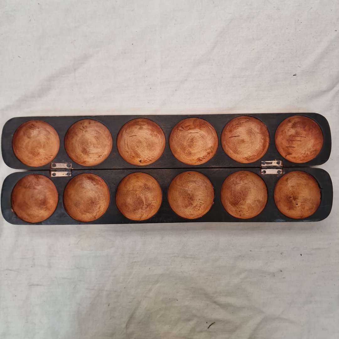 wooden hand crafted oware game