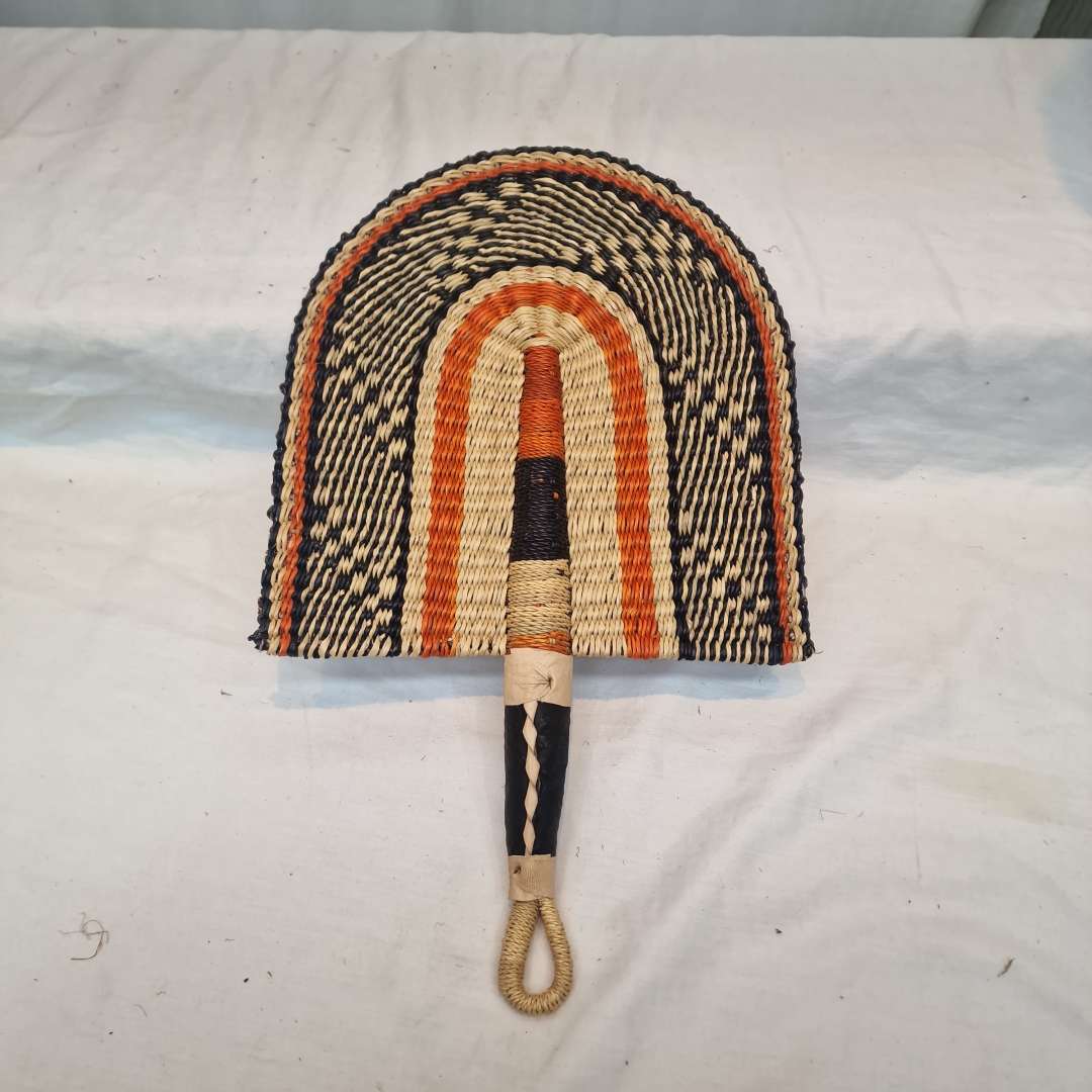 Colorful Handwoven African Fan - Wall Art