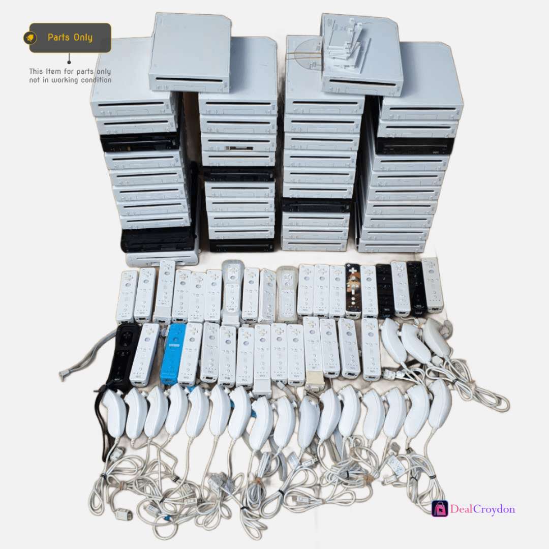 job-lot-42-x-nintendo-wii-consoles-mixed-controllers-remotes-spare-repair