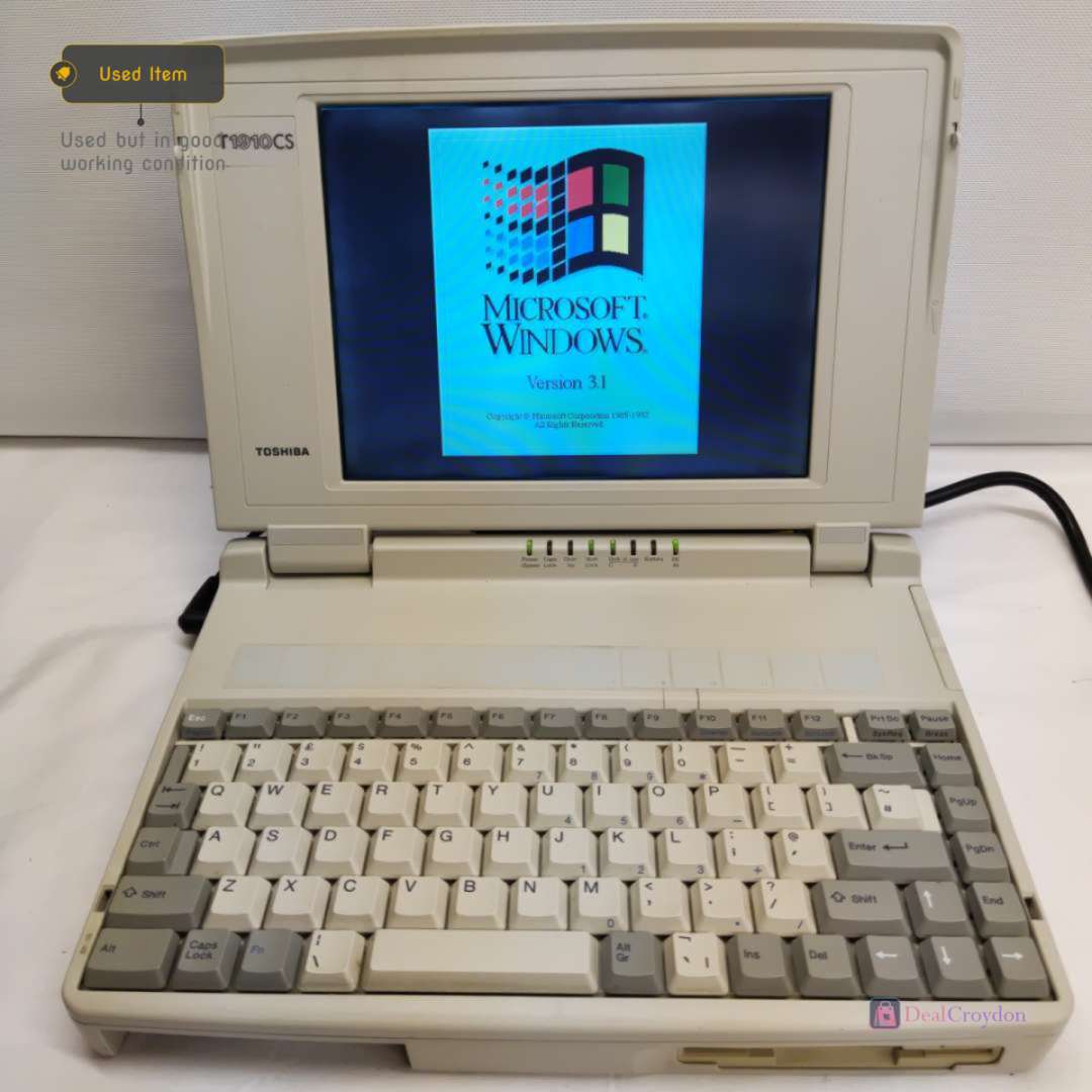 Toshiba T1910 Vintage Laptop – Ordinateur Portable Pour Pièces, Non Testé, NOT TESTED