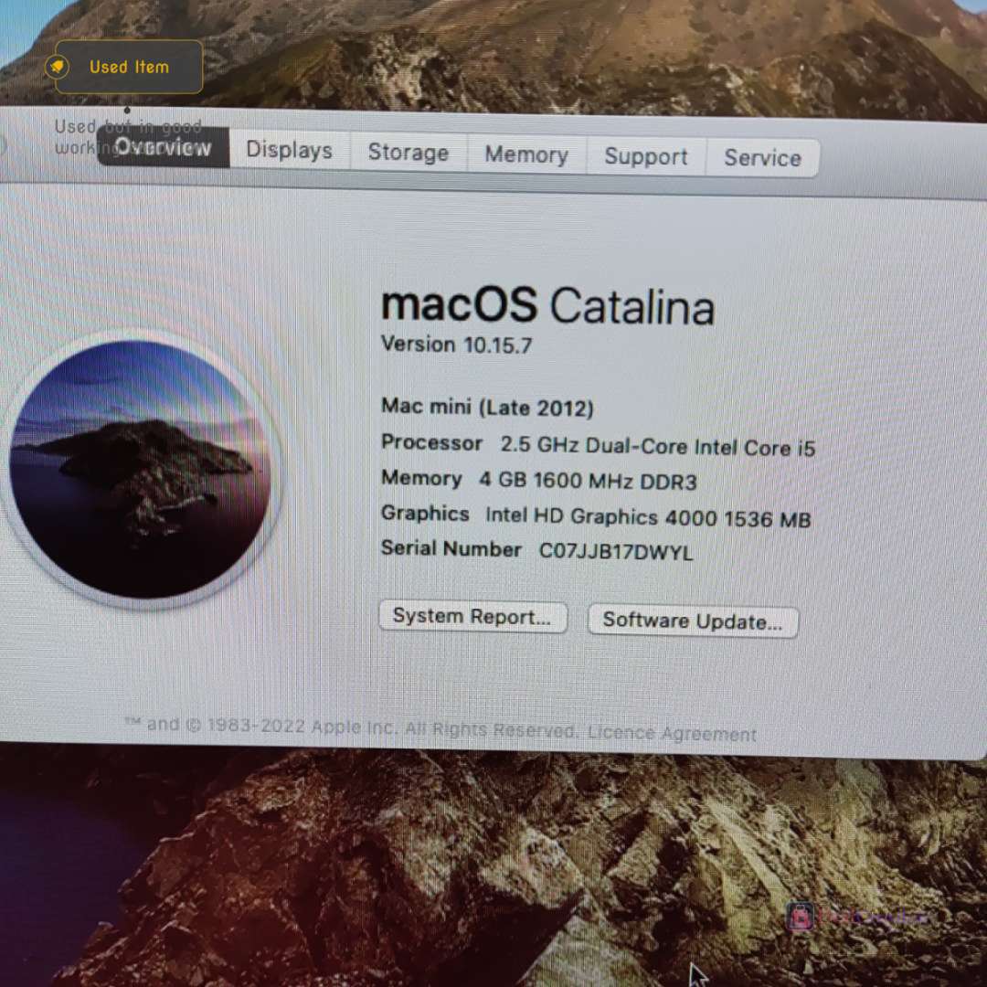 APPLE MAC MINI PC A1347 CORE I5 4GB RAM 500GB HDD MAC OS CATALINA COMPUTER